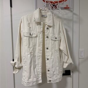 Zara Off-White Denim Jacket